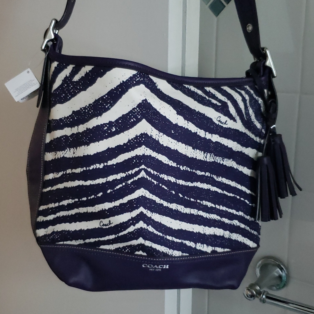 New With Tags Coach Zebra Print Bag